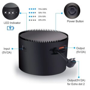 10000mAh Vproof Battery Charger for Amazon 2nd Generation Echo Dot