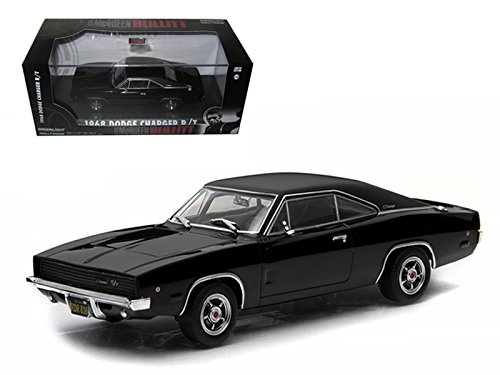 1968 Dodge Charger Black R-T Steve McQueen Bullitt Movie (1968) 1 OR 43 Diecast Model Car by GreenLight 86432