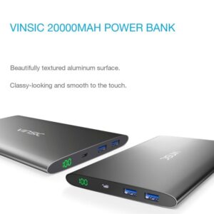 20000mAh Dual USB Vinsic Power Bank for Smartphone, Tablets and PC