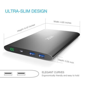 20000mAh Dual USB Vinsic Power Bank for Smartphone, Tablets and PC