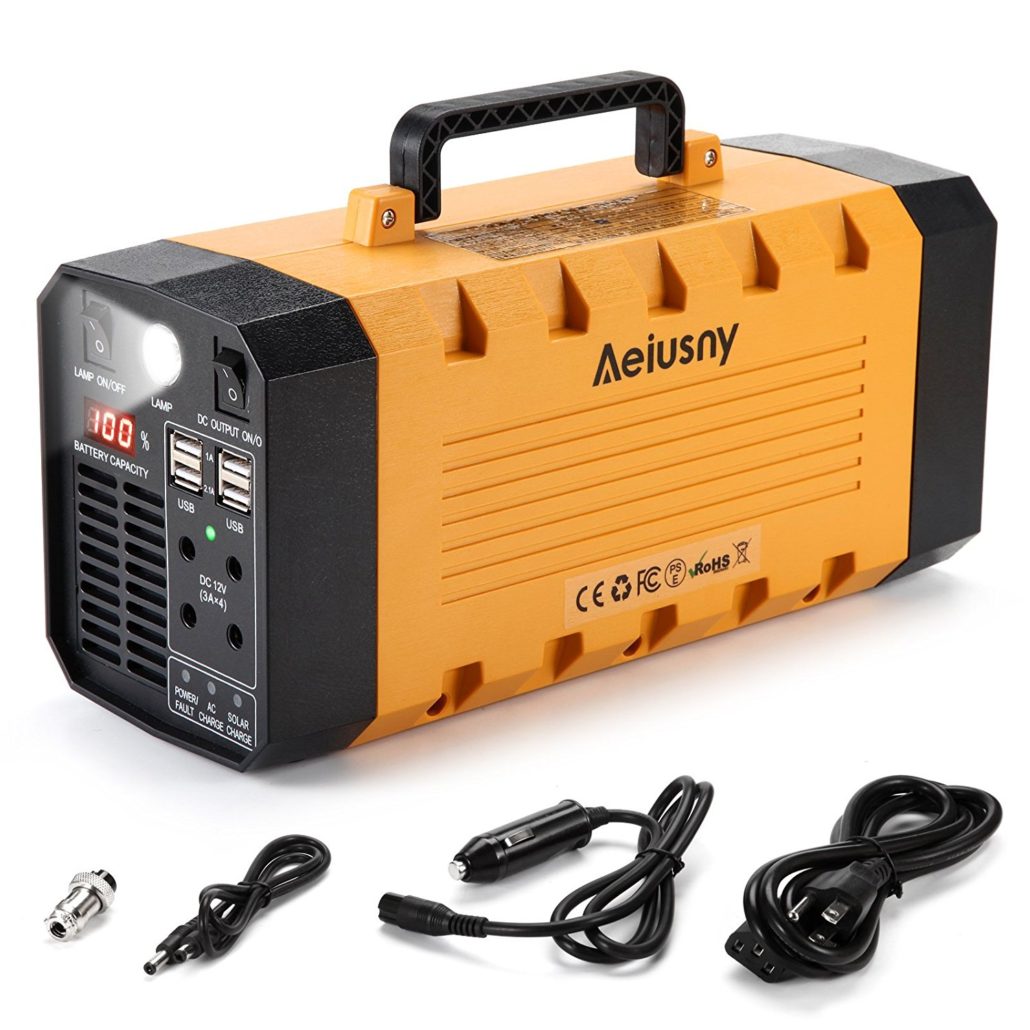 Aeiusny Solar Portable Generator, 288Wh UPS 500W Home Camping CPAP Emergency Backup Solar Charger