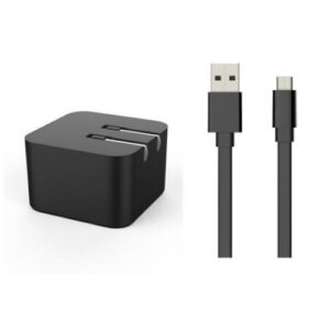 Blackweb, BWA17WI057, 3.1A Dual Port Wall Charger, Flat Micro USB Cable Black