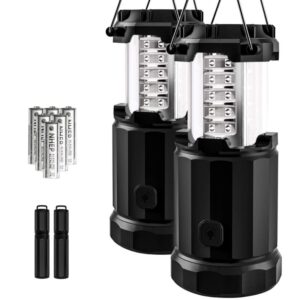 Etekcity 2 Pack Portable LED Camping Lantern Flashlights with 6 AA Batteries