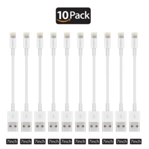 Feel2Nice Short Lightning Cable 10 Pack 7-Inch iPhone Cord Data Sync USB Portable Fast Charge