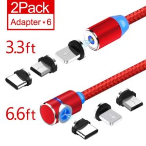 Magnetic Phone Charging Cable, 3 in 1 Cable - Red