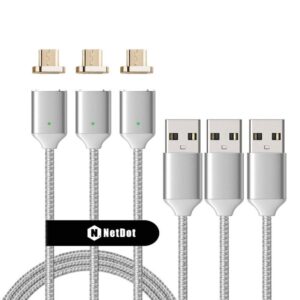 NetDot 3 Pack 2nd Generation 5ft USB2.0 Fast Charging Magnetic Micro USB Cable