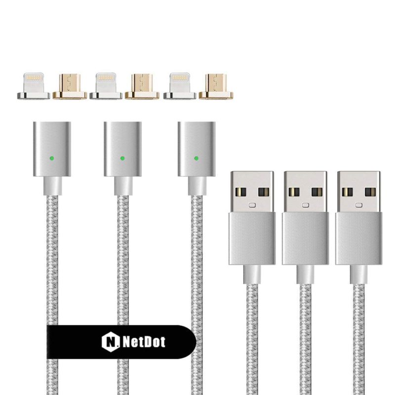 NetDot 3rd Generation USB2.0 Magnetic Charging Cable Adapter with 1 iOS Connector