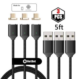 NetDot Upgraded 2nd Generation USB2.0 Fast Charging Magnetic Micro USB Cable