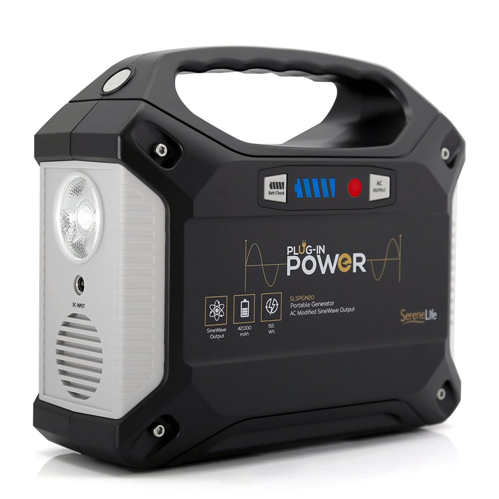 Serene Life Portable Generator, 155Wh Power Station, Quiet Gas Free Power Inverter, CPAP Battery Pack