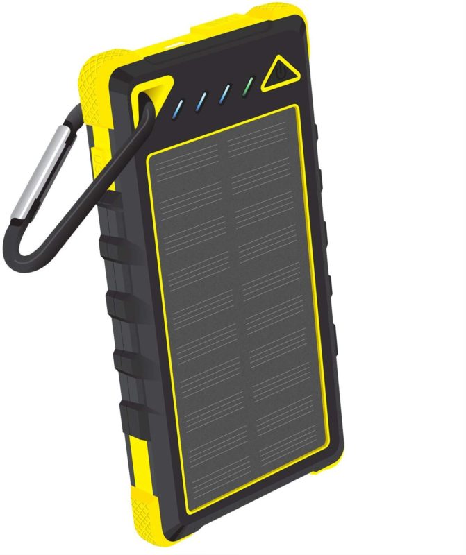 Solar Powered Portable PowerBank Type-C Yellow Compatible with Samsung Galaxy A20