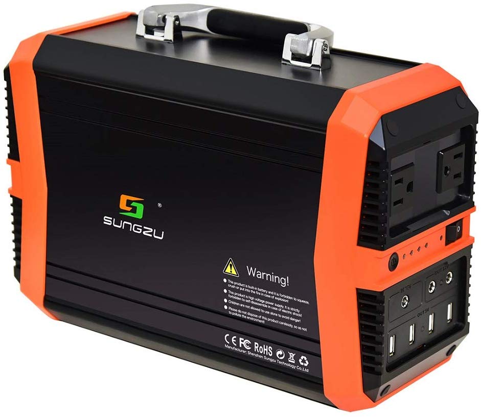 Sungzu 300W Portable Solar Generator, 350Wh Portable Power Station 93600mAh