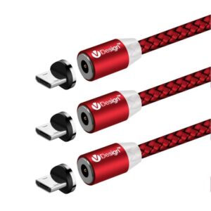 UGI Micro USB Magnetic Cable 3 Pack 6.6ft, Android Charger with LED Display USB Charge Cable