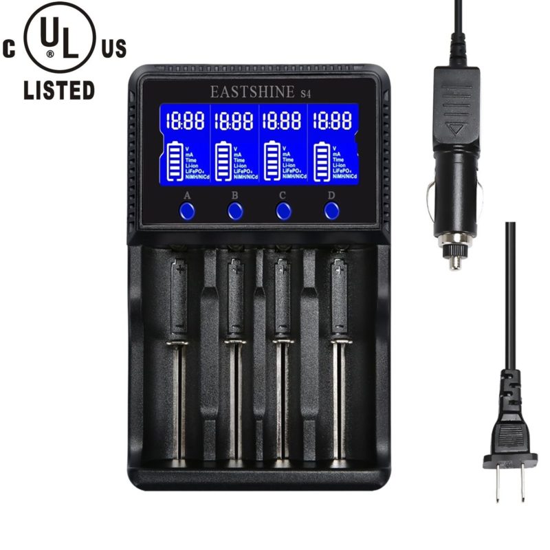 Universal Smart Battery Charger 4 Bay for Rechargeable Batteries