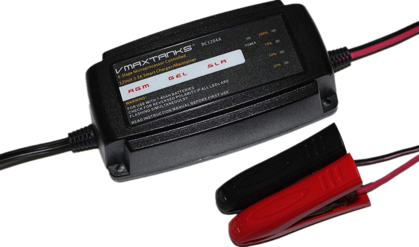 VMAXTANKS BC1204 12V 3.3 Amp 4-Stage Automatic Smart Battery Charger and Maintainer