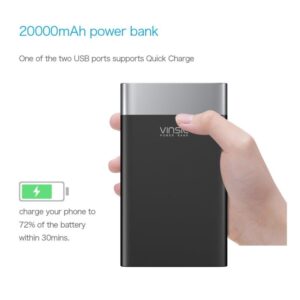 Vinsic 20000mAh Power Bank, Ultra Slim External Battery Backup Charger