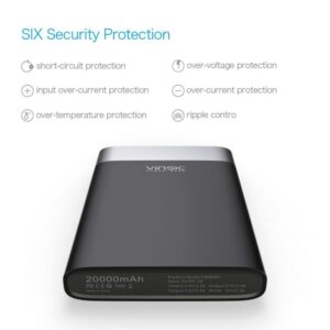 Vinsic 20000mAh Power Bank, Ultra Slim External Battery Backup Charger