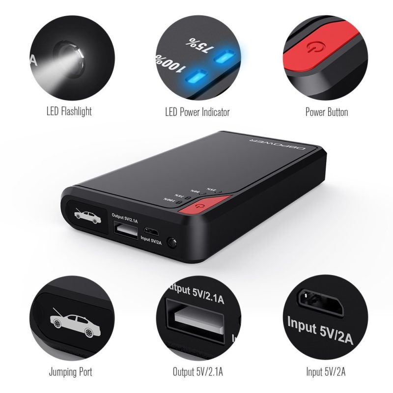 DBPOWER 300A Peak 8000mAh Portable Car Jump Auto Battery Booster