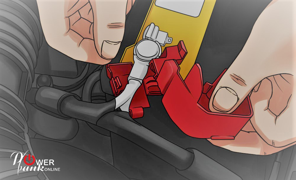 How to charge a Car Battery - removing battery terminal cover
