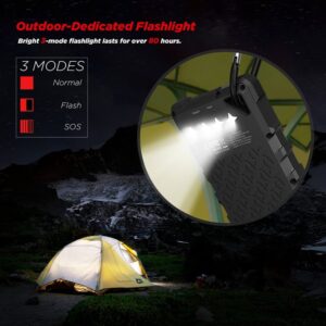 OUTXE IP67 Waterproof Outdoor Power Bank 16000mAh with Flashlight Rugged Solar Charger