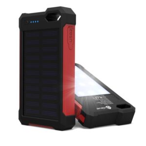 iClever 10000mAh Portable Solar Power Bank Dual USB Port Charger