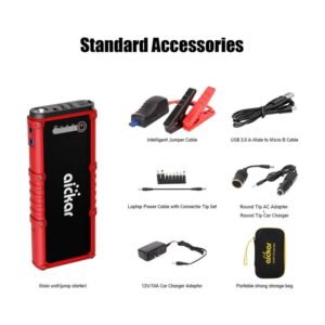 Aickar 800A Peak 19800mAh Car Jump Starter Portable Car Battery Jump Starter, Power Bank
