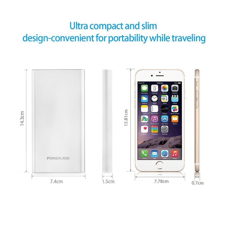 Apple Lightning Portable Power Bank, Poweradd Pilot 4GS 12000mAh External Battery Charger for iPhone, iPad