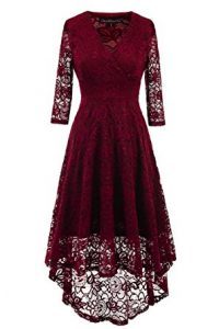 EvoLand Women's Lace 34 Sleeve Cocktail Evening Party Dress
