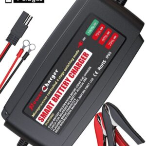 BMK 12V 5Amp Fully Automatic Battery Charger 4-Stage Maintainer Smart Charging Waterproof for Car Motorcycle Lawn Mower Marine Scooter Lead Acid Battery