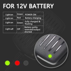 LST 12V 0.75Amp Battery Charger Maintainer Smart with 3 Stages Charging for All Types of types of ATV Motorcycle Automotive Marine RV AGM Gel Cell Batteries