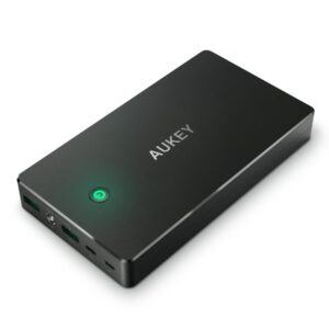 AUKEY 20000mAh Power Bank with Lightning & Micro Input Portable Charger, 3.4A Dual-USB Output Battery Pack