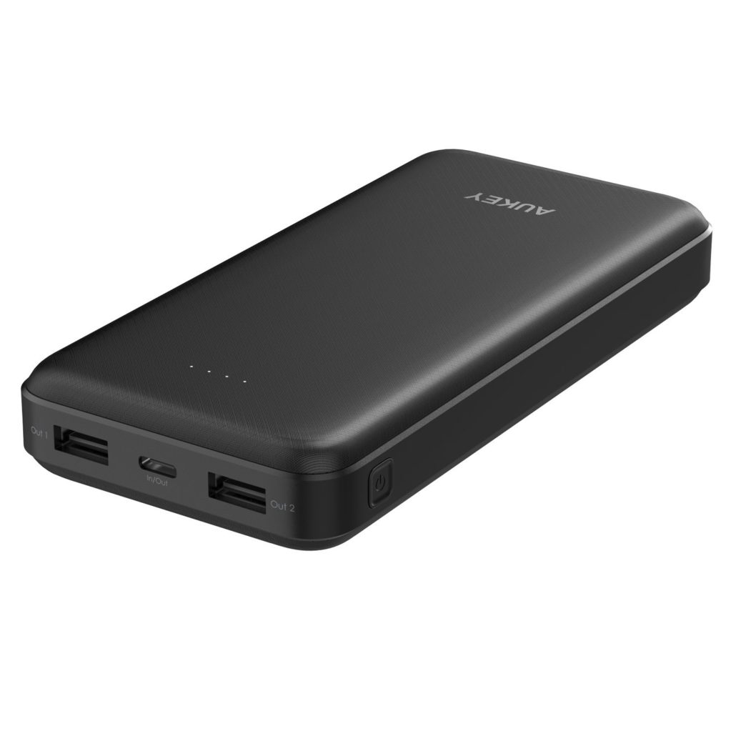 AUKEY 20000mAh Power Bank with USB-C In , Out Portable Charger & Dual-USB Battery Pack
