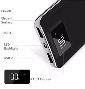 20,000mAh HIgh Speed Digital Power Bank FAST CHARGER Portable Ultra High Capacity 3.4A 2-Port USB +Led Flashlight External Battery Backup