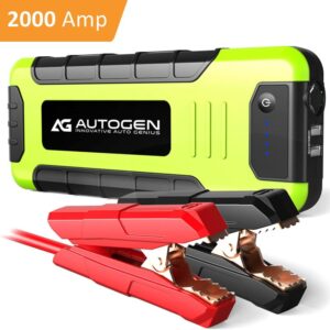 AUTOGEN 2000A Peak Portable Jump Starter for Vehicles & Quick Charge 3.0 Power Charger