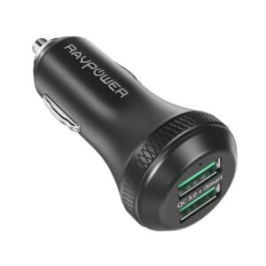 Car Charger Quick Charge 3.0 RAVPower 40W 3A Car Adapter with Dual QC USB Ports for iPhone X, 8, 8 Plus, iPad Pro 2017