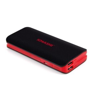 KMASHI 10000mAh Portable Power Bank with Dual USB Ports 3.1A Output and 2A Input - Black