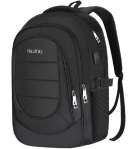 Laptop Backpack, Durable School Travel Daypack with USB Charging Port, Water Resistant Business College bookbag