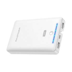 Portable Chargers 16750 RAVPower 16750mAh External Battery Pack 4.5A Dual USB Output External Phone Charger - White - Aux Battery