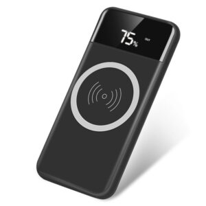 Qi Wireless Portable Charger, Hokonui 10000mAh Fast Charging Power Bank with LED Digital Display External Battery Pack 2 in 1