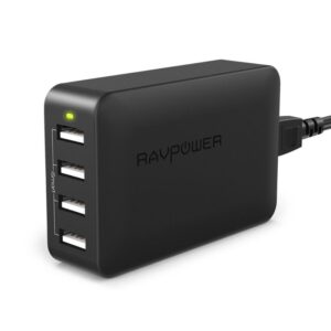 RAVPower 40W 8A 4-Port USB Charger Charging Station with iSmart Technology