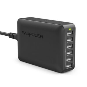 RAVPower 60W 12A 6-Port USB Charger Desktop Charger Charging Station with iSmart Technology