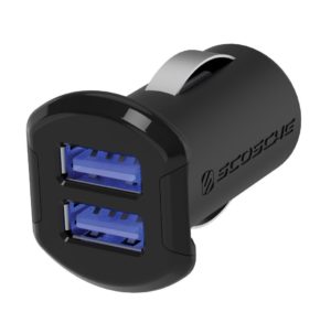 SCOSCHE ReVolt Compact Dual Port USB Fast Car Charger with Illuminated LED Backlight