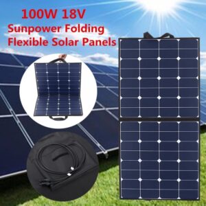 Solar Panel, MOHOO 100W Bendable Foldable Thin Lightweight Solar Panel Battery Charger with MC4 Connector Charging Sun power Cells for RV, Boat, Cabin, Tent Car