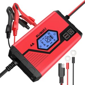 Suaoki Car Battery Charger 4 Amp 6-12V Fully Automatic Battery Maintainer for Car Truck Motorcycle