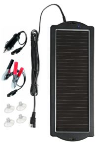 Sunway Solar Car Battery Trickle Charger Portable Solar Panel Battery Maintainer with Cigarette Lighter Plug Battery Clamp