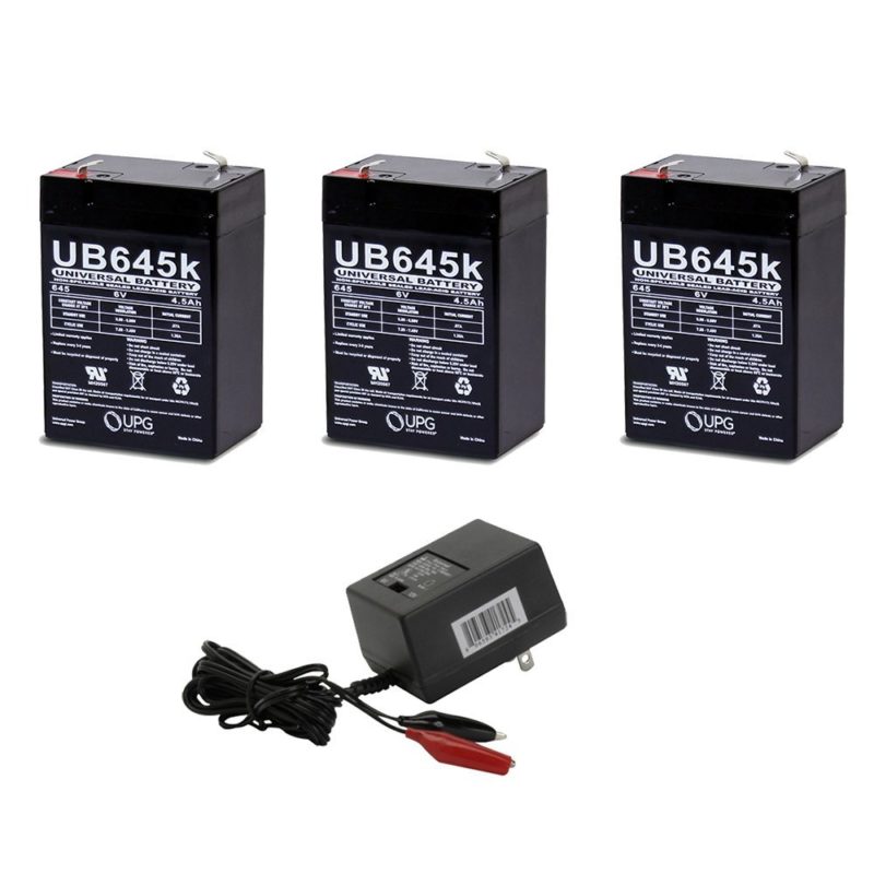 UPG UB645 6V 4.5AH SLA BATTERY WITH CHARGER -COMBO