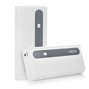Aibocn 10000mAh Power Bank Portable Charger for Phone Tablet with Flashlight, Grey