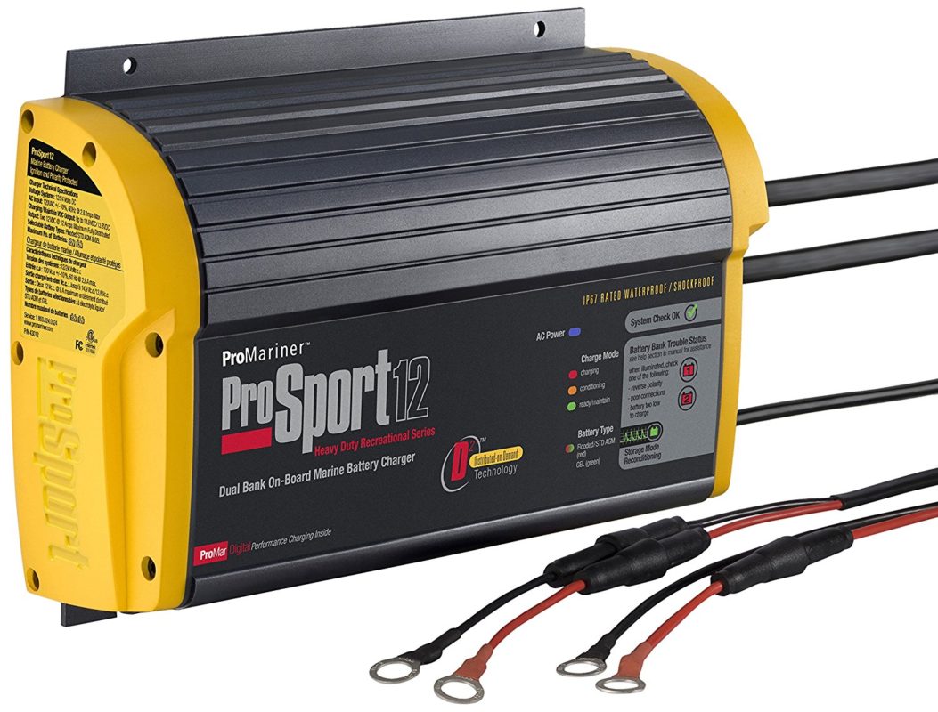 ProMariner 43012 ProSport 12 12 Amp, 12,24 Volt, 2 Bank Generation 3 Battery Charger