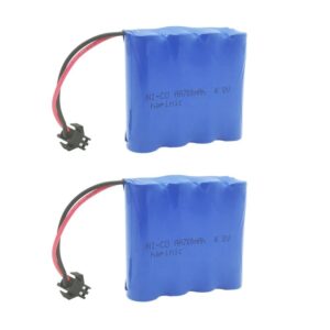 Hapinic 2PCS 4.8V 700mAh RC Car Rechargeable Battery Ni-Cd AA High Capacity Battery Pack