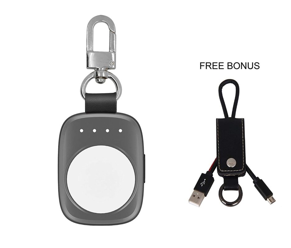 Portable Wireless Apple Watch Magnetic Charger, Pocket Sized, Built in Power Bank for iWatch