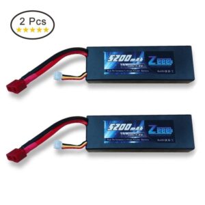 Zeee 2s Lipo Battery 7.4V 50C 5200mAh RC Lipo Batteries Hard Case with Dean-Style T Connector